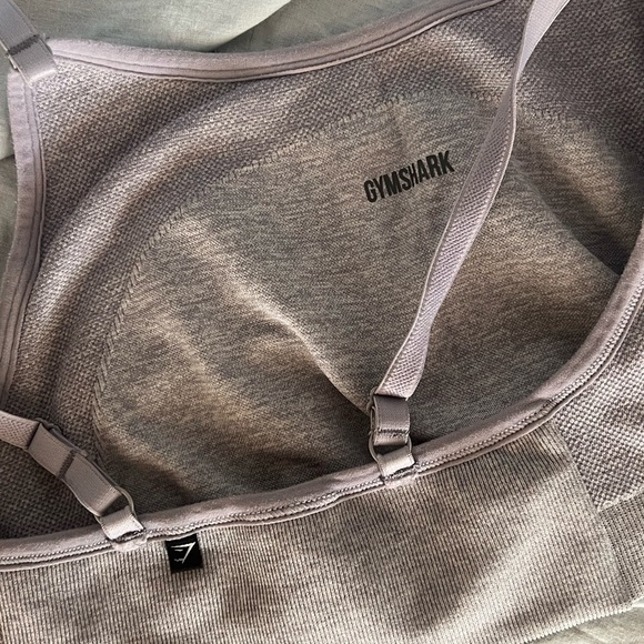 GYMSHARK women’s size small light grey sports bra workout top colorblock - Picture 4 of 7